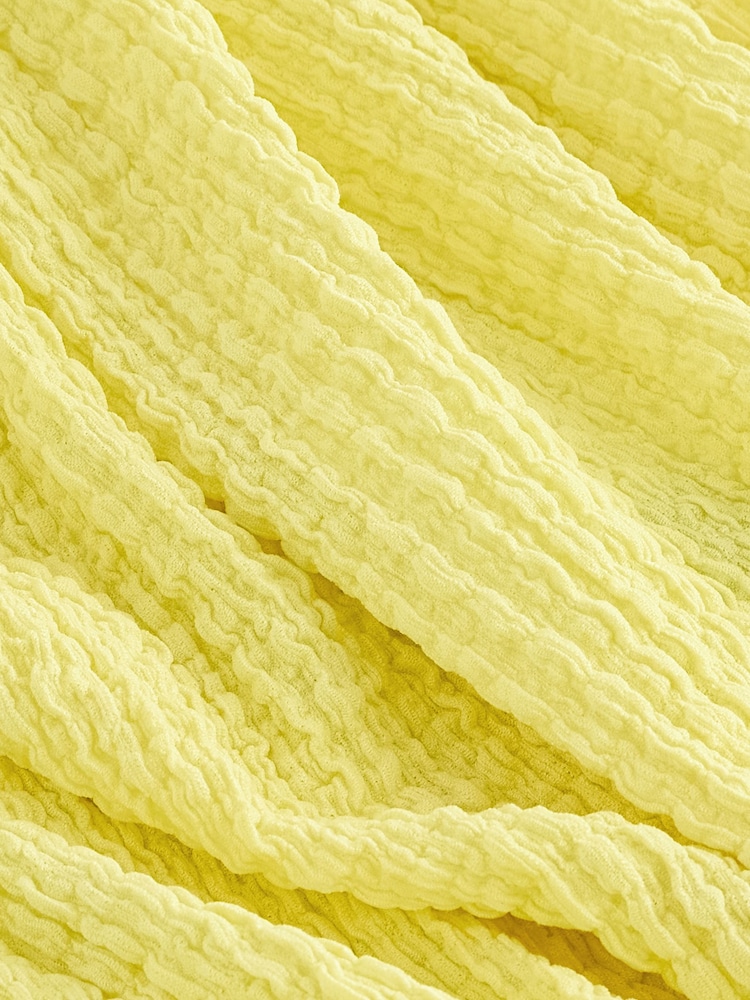 Yellow One Shoulder Texture Bubble Top (3-16yrs) - Image 7 of 7