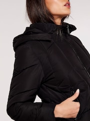 Apricot Black Mixed Panel Hooded Puffer Jacket - Image 5 of 5
