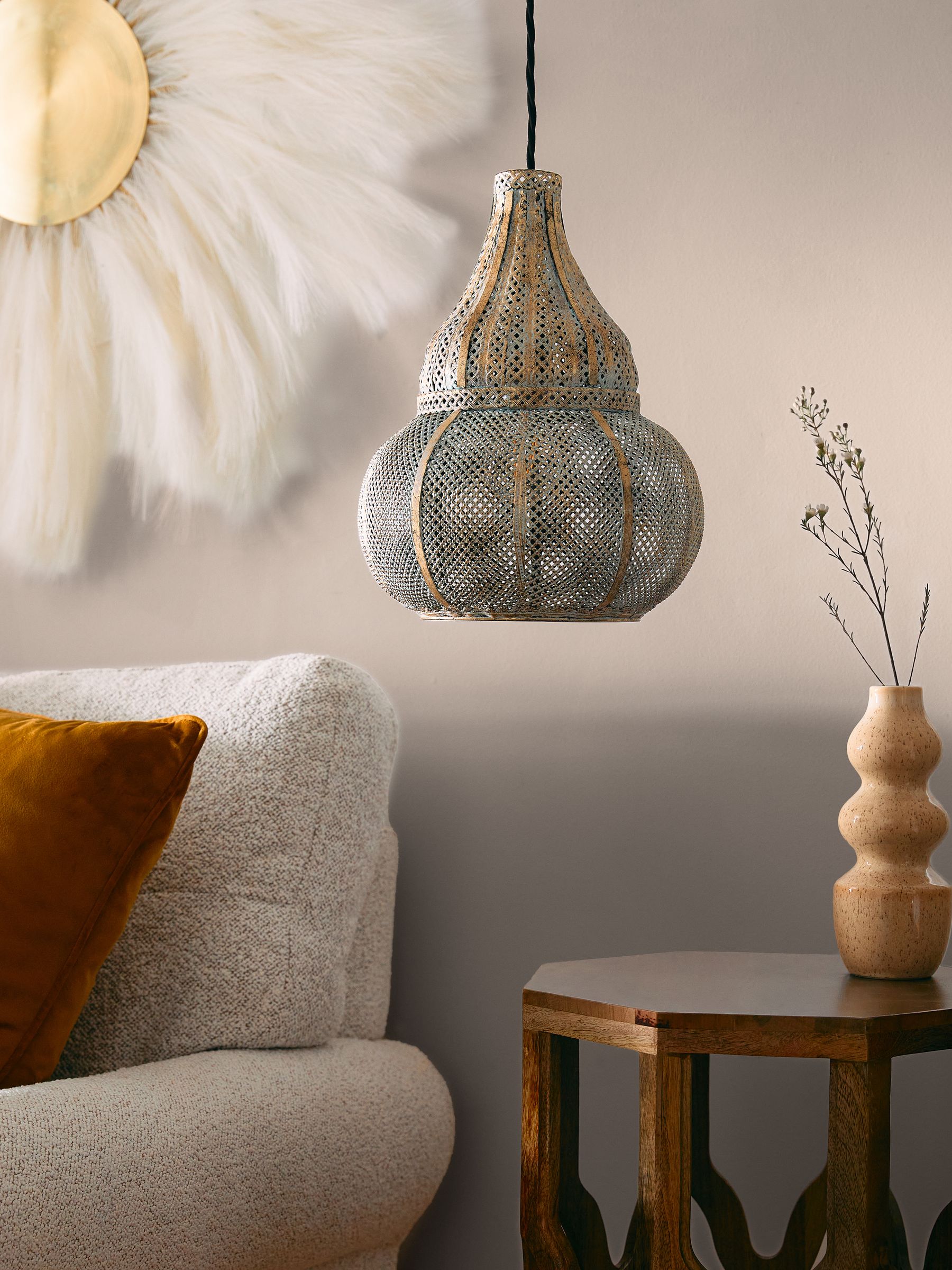 Buy Brushed Silver Tangier Easy Fit Pendant Light Shade from Next Luxembourg