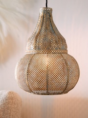 Brushed Silver Tangier Easy Fit Pendant Light Shade - Image 7 of 8