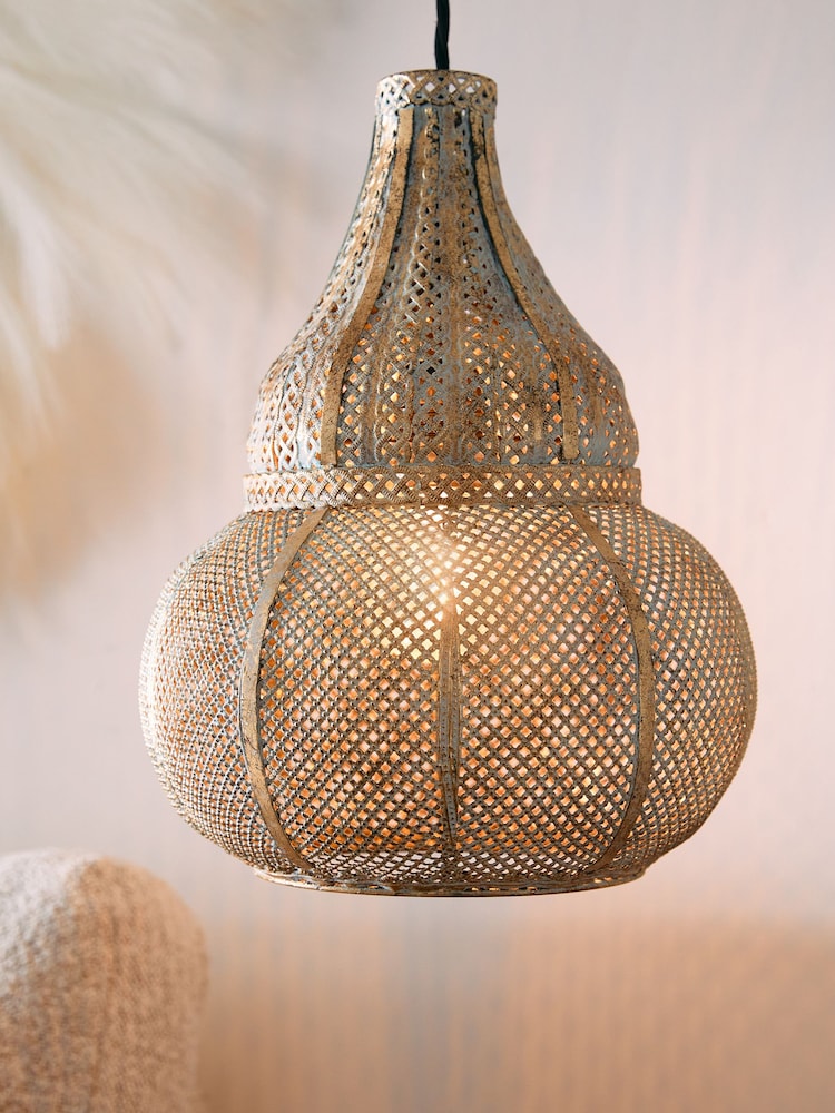 Brushed Silver Tangier Easy Fit Pendant Light Shade - Image 7 of 8