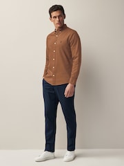 Tan Slim Fit Long Sleeve Oxford Shirt - Image 2 of 7