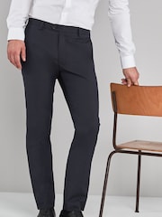 Navy Blue Skinny Fit Stretch Smart Trousers - Image 1 of 4