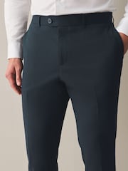 Navy Blue Skinny Fit Stretch Smart Trousers - Image 5 of 10