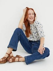 FatFace Elise Indigo Blue Wide Leg Jeans - Image 3 of 5