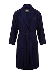 Lyle & Scott Blue 100% Cotton Premium Waffle Bathrobe - Image 1 of 3
