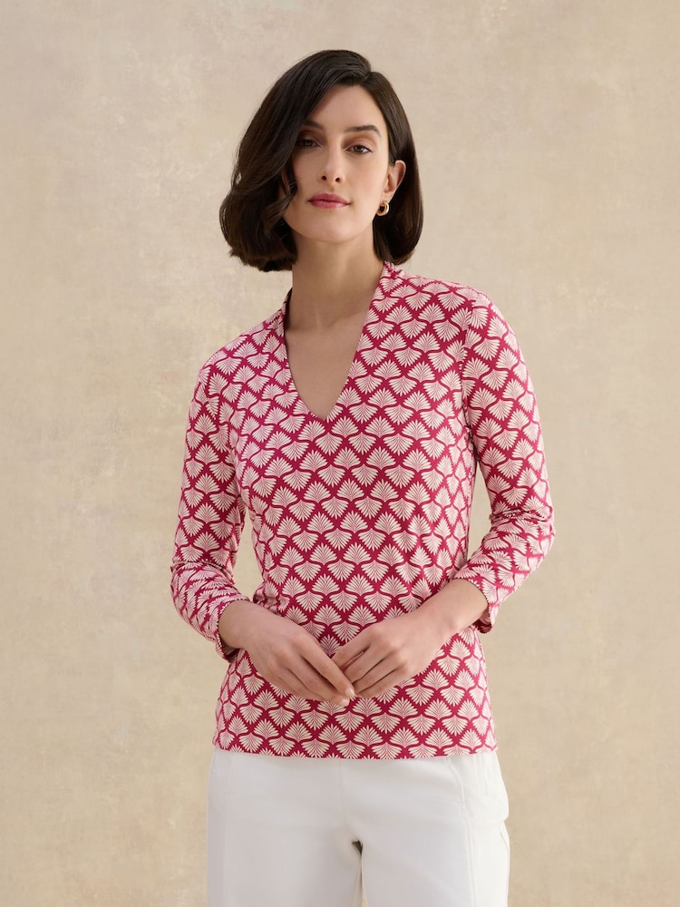 Hobbs Pink Aimee Printed Top - Image 1 of 4