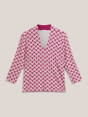 Hobbs Pink Aimee Printed Top - Image 4 of 4
