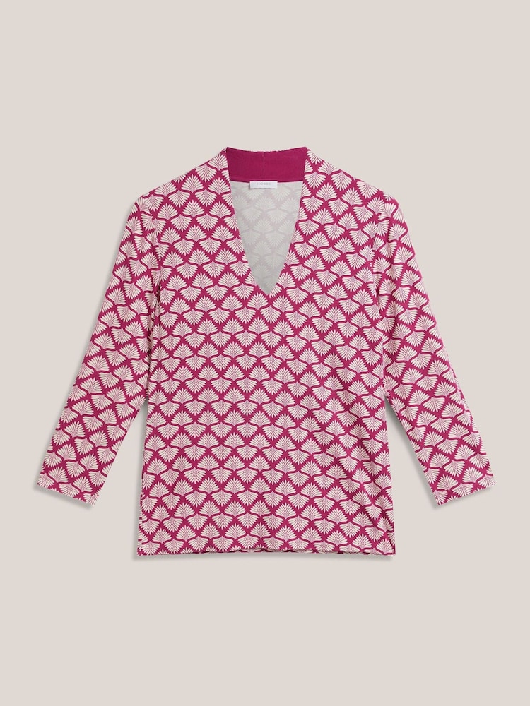 Hobbs Pink Aimee Printed Top - Image 4 of 4