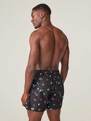 Black/Animal Printed Swim Shorts - Image 3 of 8