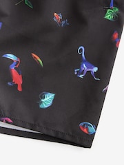 Black/Animal Printed Swim Shorts - Image 6 of 8