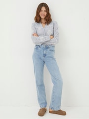 FatFace Elise Light Blue Wide Leg Jeans - Image 1 of 6