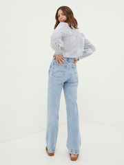 FatFace Elise Light Blue Wide Leg Jeans - Image 2 of 6
