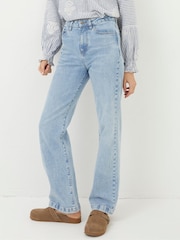 FatFace Elise Light Blue Wide Leg Jeans - Image 3 of 6