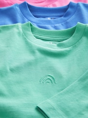 Blue/Green/Pink 3 Pack 100% Cotton Pyjamas (9mths-12yrs) - Image 5 of 6
