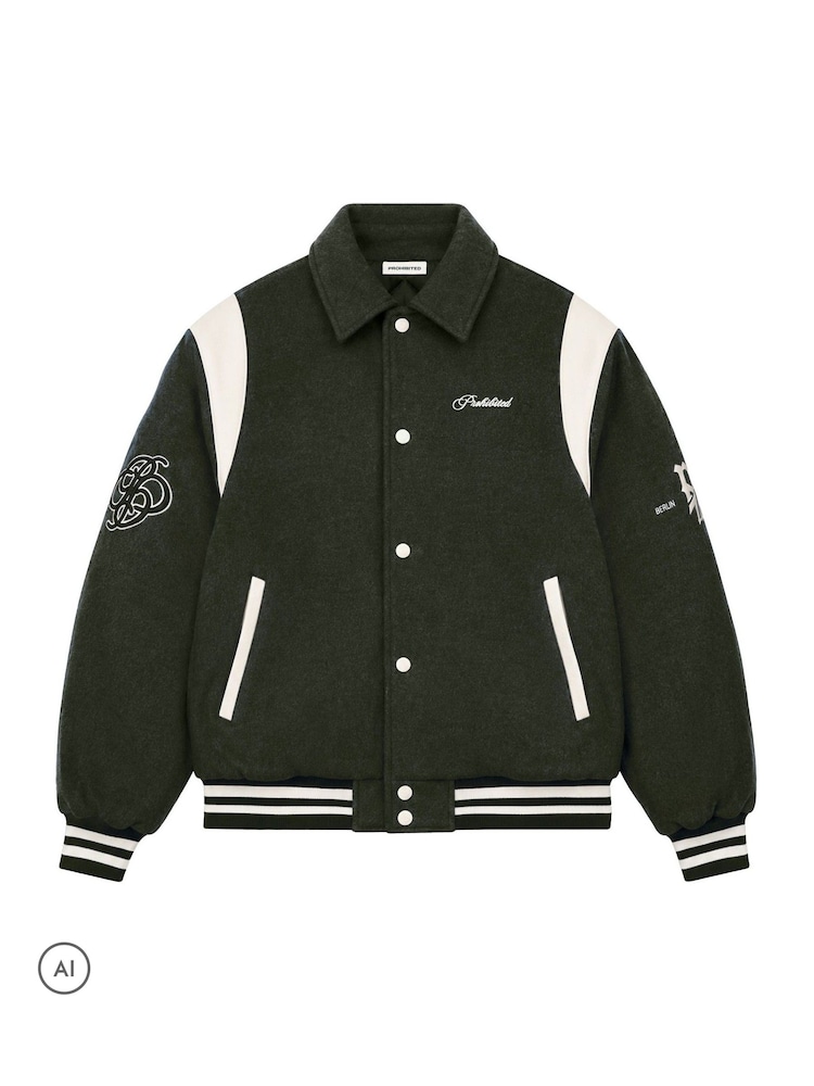 Prohibited Green Field College Jacket - Image 6 of 6
