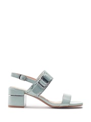 Moda in Pelle Green Noni Smart Block Heel W Buckle Sandals - Image 1 of 4