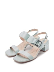 Moda in Pelle Green Noni Smart Block Heel W Buckle Sandals - Image 2 of 4