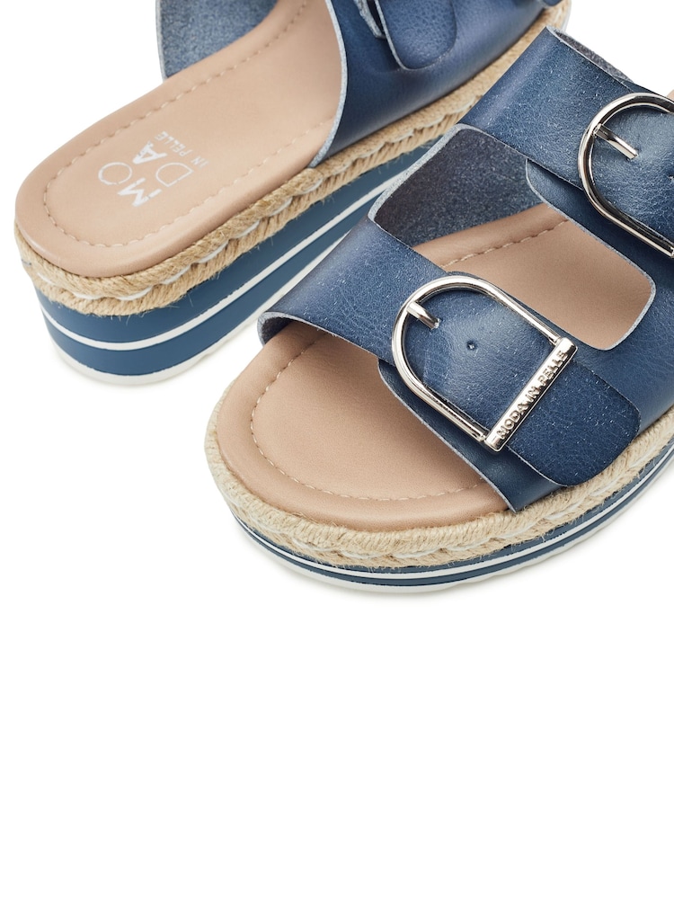 Bleu - Moda in Pelle Nestta - Sandales à double boucle - Image 4 sur 4 Bleu - Moda in Pelle Nestta - Sandales à double boucle - Image 4 sur 4