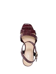 Dune London Red Standard Fit Leather Manifesting Mini Platform Suede Sandals - Image 4 of 5