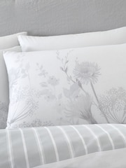 Catherine Lansfield Grey/White Meadowsweet Floral Reversible Duvet Cover Set - Image 2 of 3