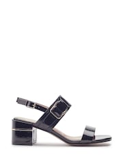 Moda in Pelle Black Noni Smart Block Heel W Buckle Sandals - Image 1 of 4