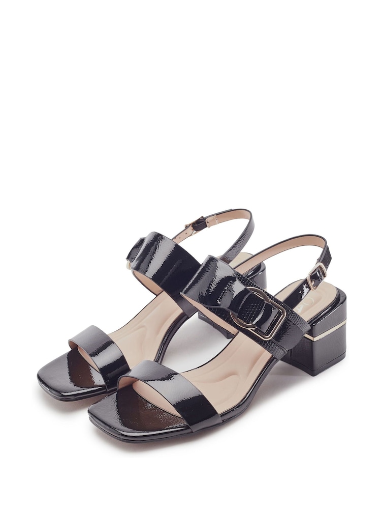 Moda in Pelle Black Noni Smart Block Heel W Buckle Sandals - Image 2 of 4 Moda in Pelle Black Noni Smart Block Heel W Buckle Sandals - Image 2 of 4