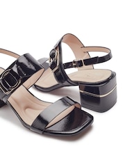 Moda in Pelle Black Noni Smart Block Heel W Buckle Sandals - Image 3 of 4