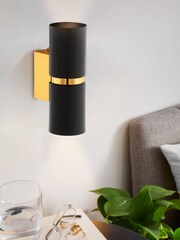 Eglo Black Passa 2 Light LED Wall Light - Image 1 of 3