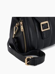 Dune London Black Dashers Small Quilted Zip Cross-Body Bag - Image 1 of 4