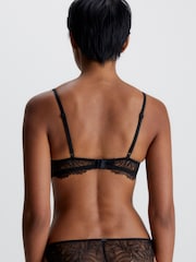 Calvin Klein Floral Lace Lace Plunge Black Bra - Image 2 of 5