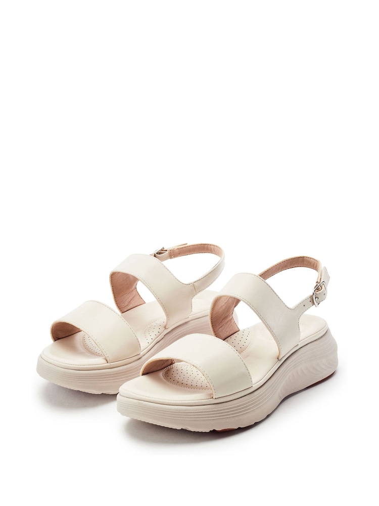 Moda in Pelle White Kyros Sporty Casual Sandals - Image 2 of 3