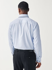 Blue Single Cuff Trimmed Formal Oxford Shirt - Image 3 of 9