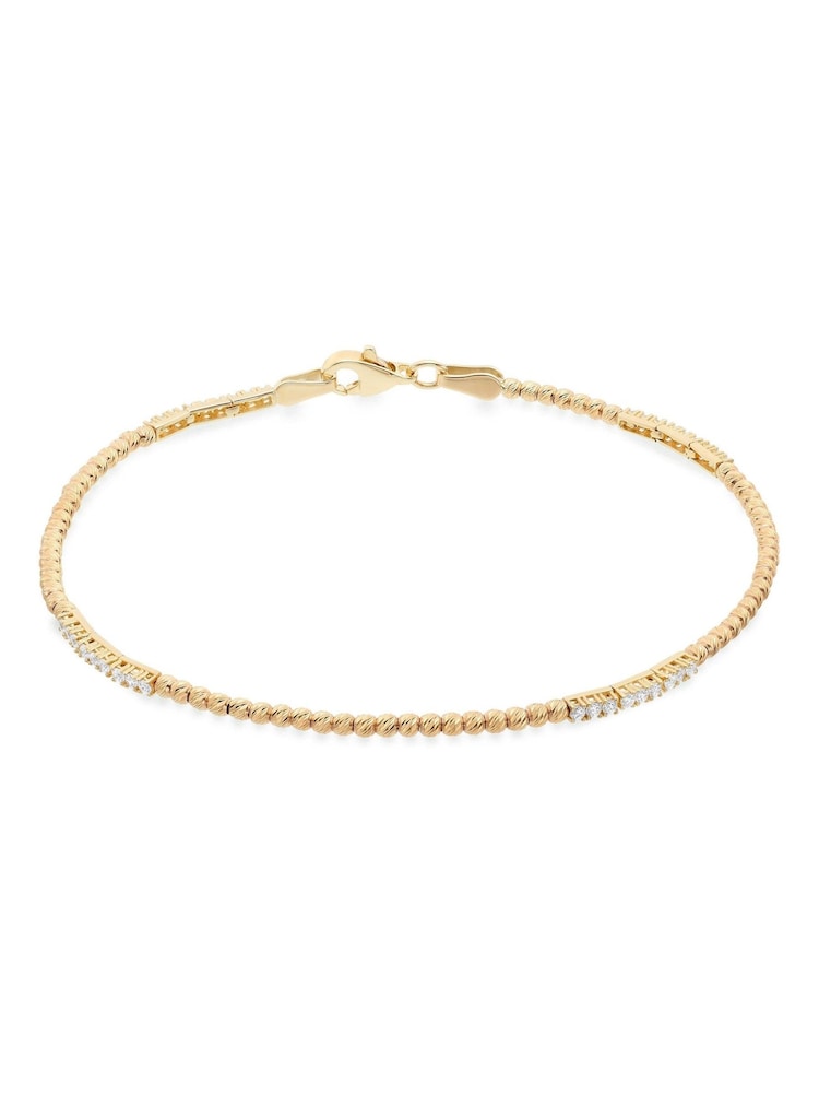 Beaverbrooks 9ct Cubic Zirconia Bead Bracelet - Image 1 of 3 Beaverbrooks 9ct Cubic Zirconia Bead Bracelet - Image 1 of 3