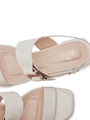 Moda in Pelle White Noni Smart Block Heel W Buckle Sandals - Image 4 of 4