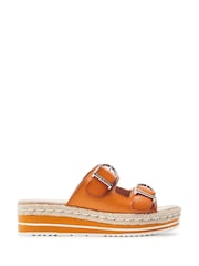 Orange - Moda in Pelle Nestta - Sandales à double boucle - Image 1 sur 4
