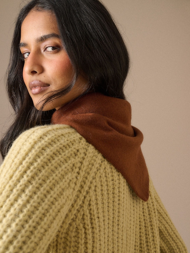 Nobodys Child Brown Small Triangle Scarf - Image 2 of 5 Nobodys Child Brown Small Triangle Scarf - Image 2 of 5