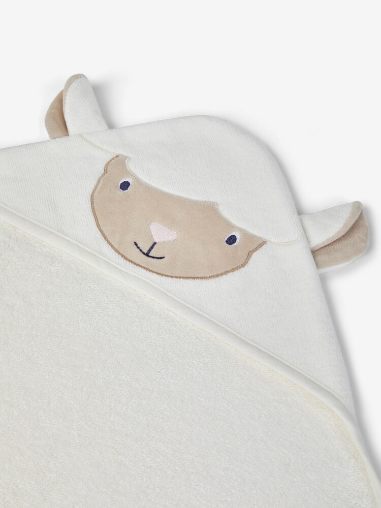 JoJo Maman Bébé Lamb Hooded Towel - Image 4 of 4 JoJo Maman Bébé Lamb Hooded Towel - Image 4 of 4