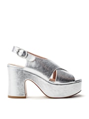 Moda in Pelle Silver Nakara Glitz Asymmetric Platform Shoes - Image 1 of 4