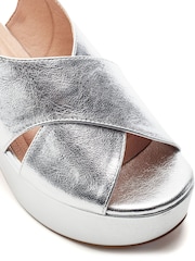 Moda in Pelle Silver Nakara Glitz Asymmetric Platform Shoes - Image 3 of 4
