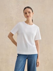 Hobbs White Reece Cotton T-Shirt - Image 1 of 4