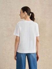 Hobbs White Reece Cotton T-Shirt - Image 2 of 4
