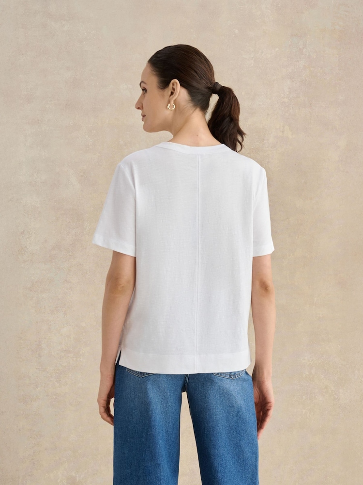 Hobbs White Reece Cotton T-Shirt - Image 2 of 4