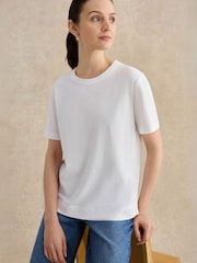 Hobbs White Reece Cotton T-Shirt - Image 3 of 4