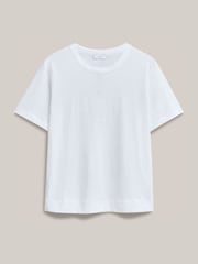 Hobbs White Reece Cotton T-Shirt - Image 4 of 4