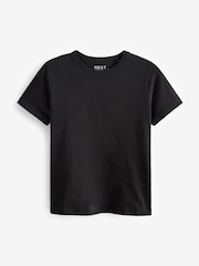 Black Essential Pure Cotton Short Sleeve Crew Neck T-Shirt - Image 5 of 6