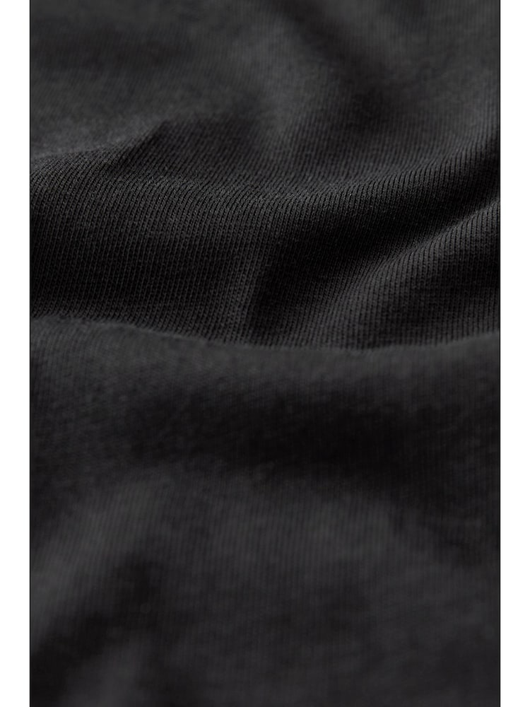 Black Essential Pure Cotton Short Sleeve Crew Neck T-Shirt - Image 6 of 6