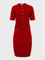 Hobbs Red Noa Knitted Dress - Image 4 of 4