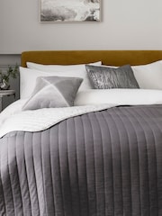 Grey Reversible Cotton Rich Quilted Bedspread - Image 1 of 4