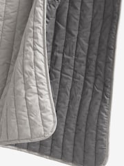 Grey Reversible Cotton Rich Quilted Bedspread - Image 3 of 4
